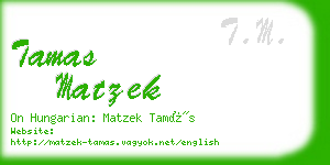 tamas matzek business card